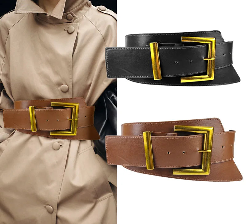 New Design Gold Personalized Versatile Belt’s/Wide Waist Belt’s/High Quality Clothing Accessories.