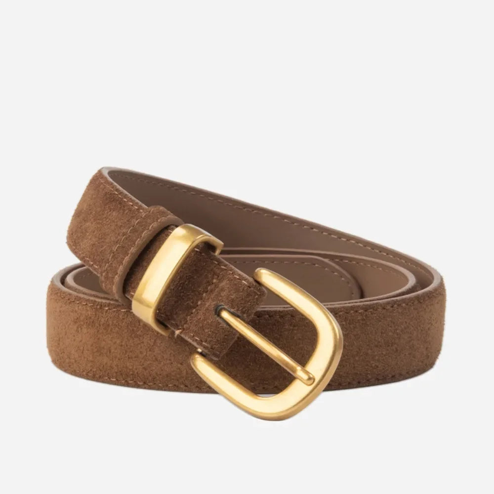 Women Luxury Design Suede Leather Belt Casual Versatile Business Waist Strap Trendy Trouser Dress Belts Gifts