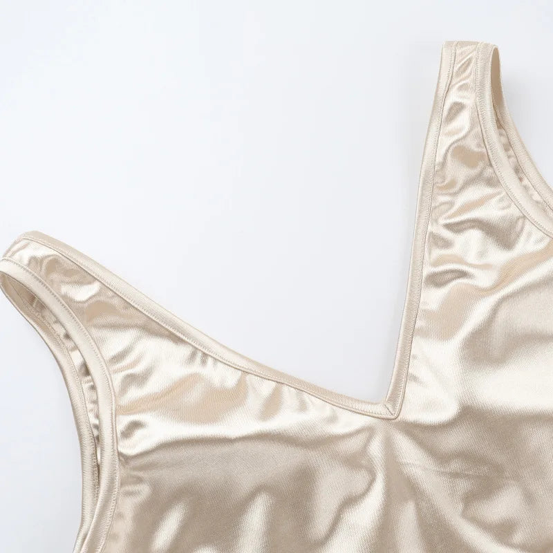 Champagne Satin Sculpt Corset Top