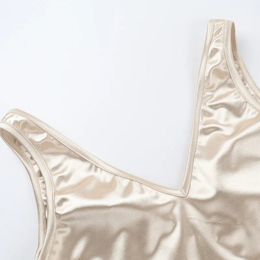 Champagne Satin Sculpt Corset Top