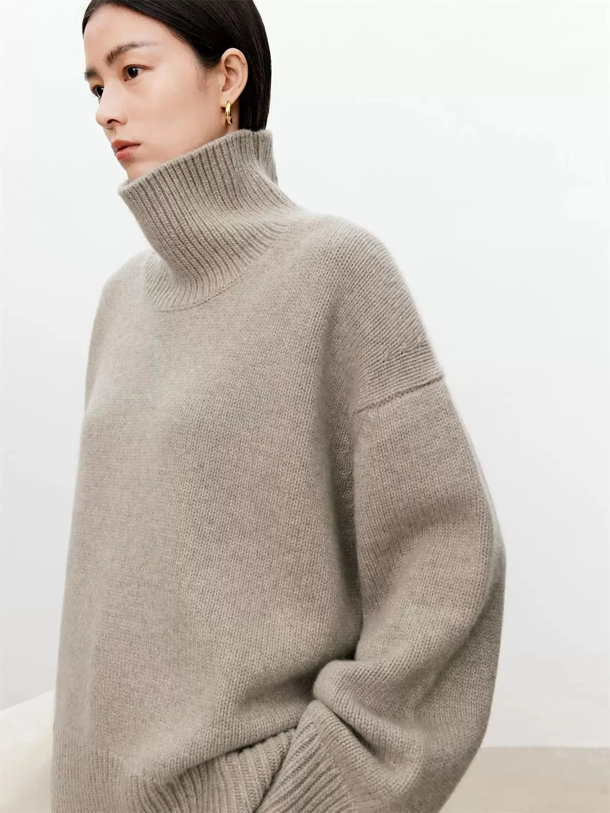 Solid Loose Sweater Fashion Elegant/O-neck Long Sleeve Knitted Pullover/Autumn Female Warm Thick Tops/Comfy Jumpers/
