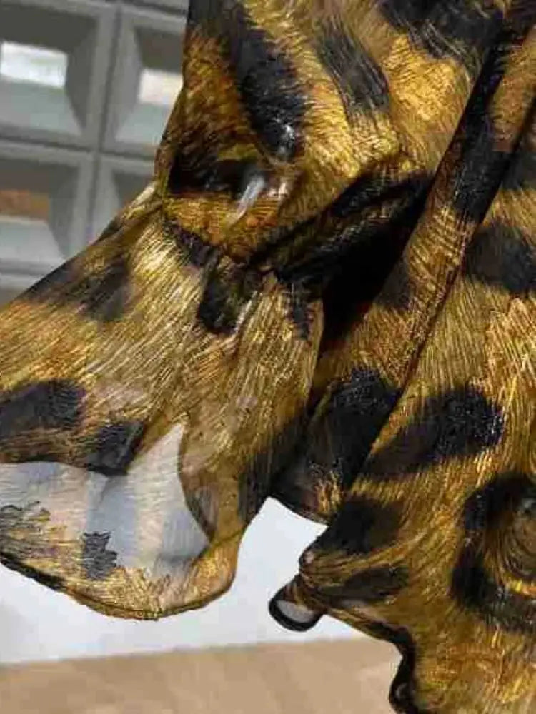 Hot Leopard Print Dress/Sexy V-neck/Long Sleeve Mini Dress/Evening Party Dress/Nightclub/Cocktail Gowns.