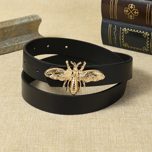 Butterfly Bee Fashioned Belt/Double-Sided/Thin Belts for Women with Skirts/High-End Belt’s/Women's Trouser Belts.