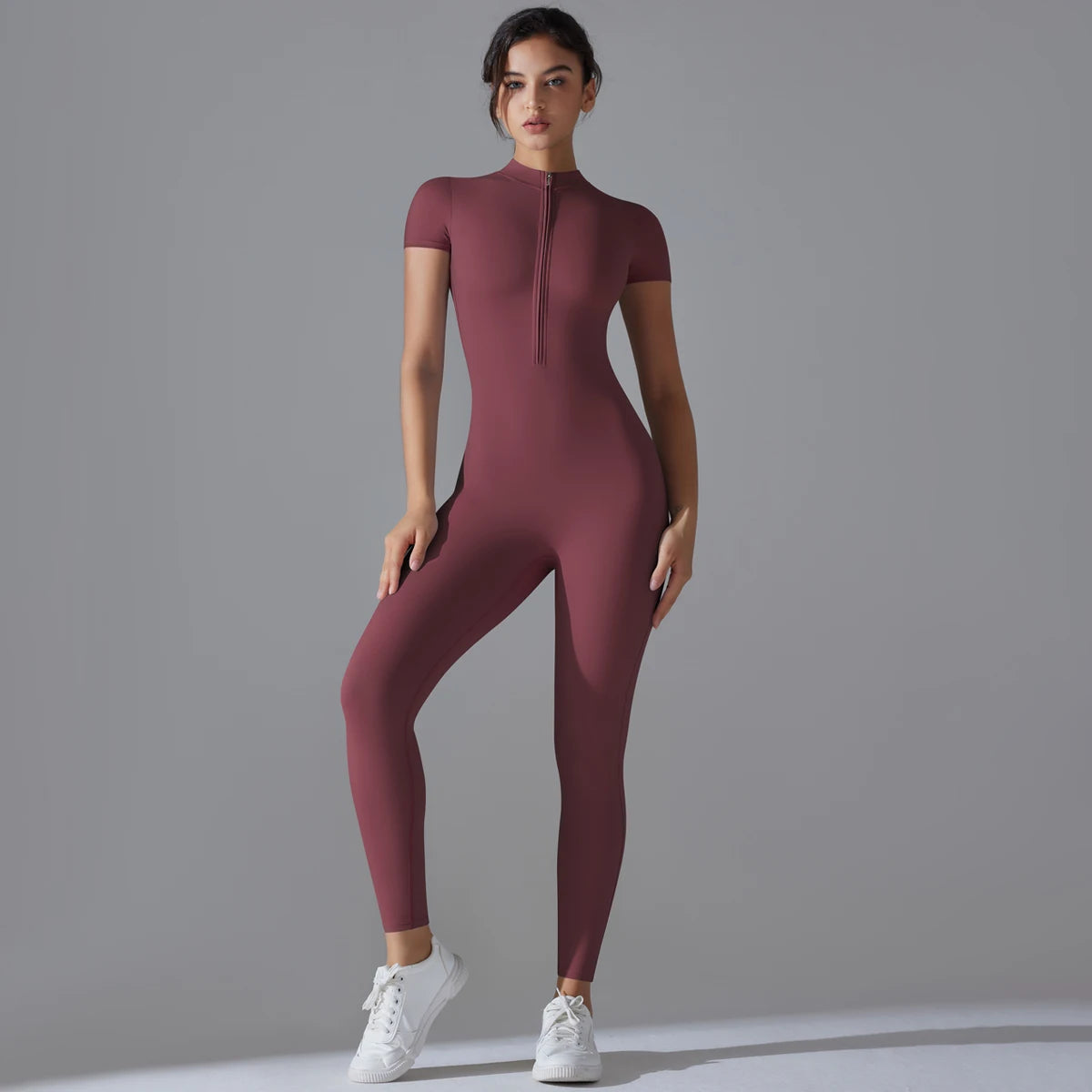 Breathable Fitness Bodysuit/Solid Stretchable Yoga Suit/Quick Drying Sport’s Wear/Women's Gym Push Up Workout.
