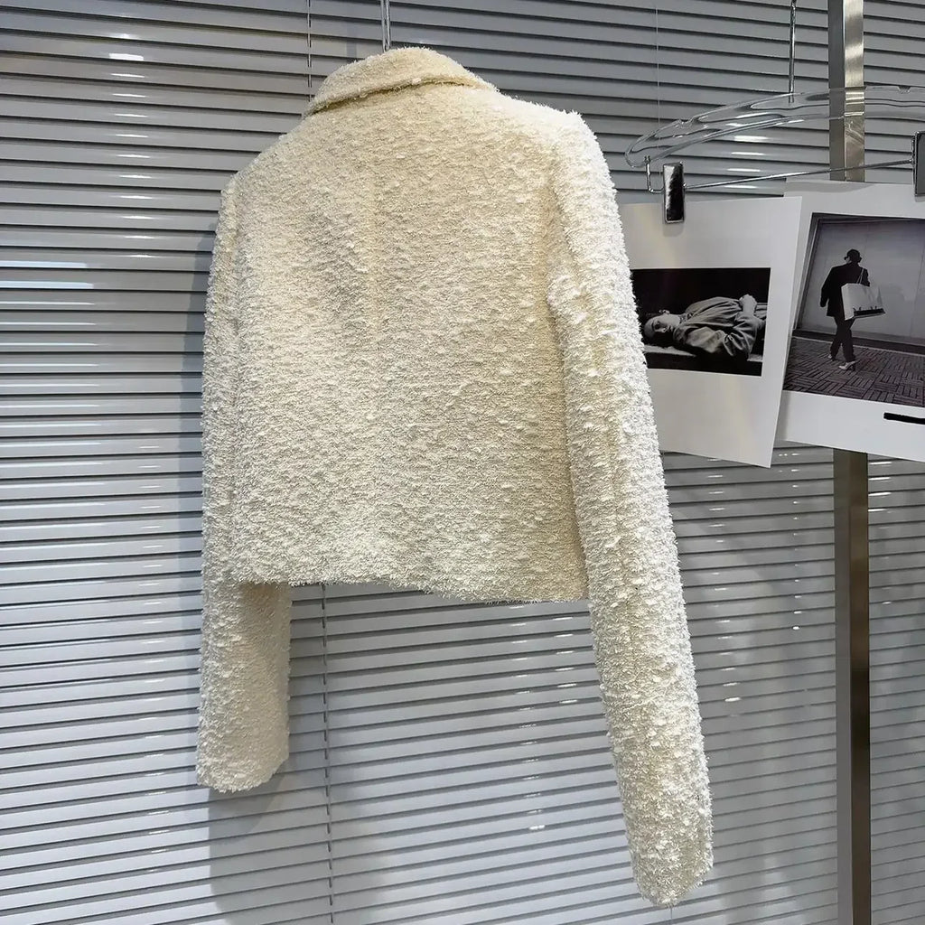 Solid Long Sleeved Buttoned Jacket/Straight Leg Trouser’s/Tweed Pocket Short Jacket + Pant’s/Vintage Designed Pullover.