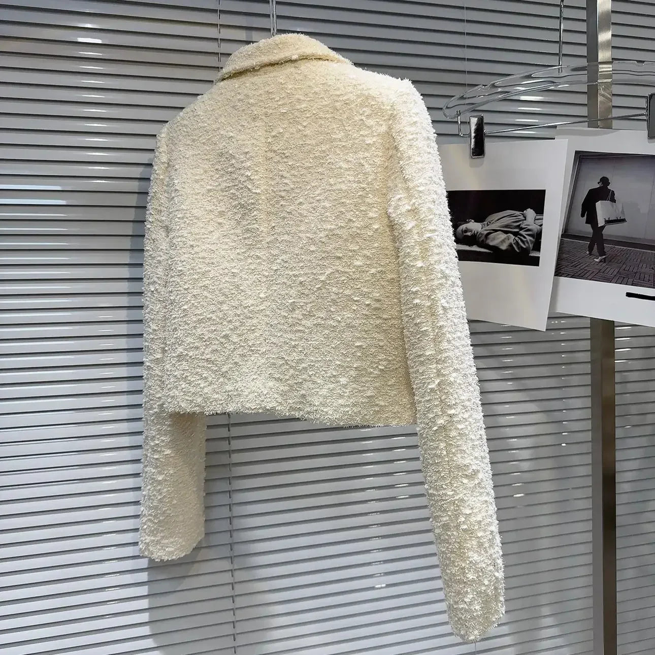 Solid Long Sleeved Buttoned Jacket/Straight Leg Trouser’s/Tweed Pocket Short Jacket + Pant’s/Vintage Designed Pullover.