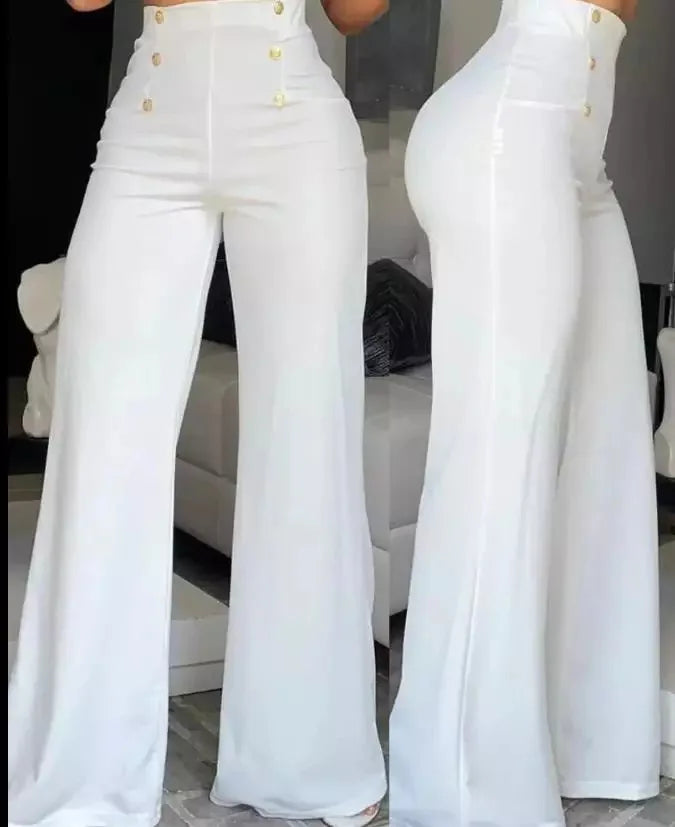 Stunning Zigzag Dressy Pant’s/High Waist Trousers/Buttoned Solid Color/Elegant Hip Lifting Skinny Pencil Pants.