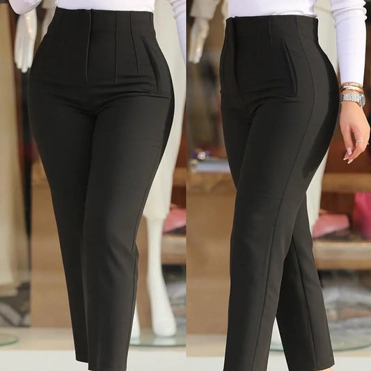 Elegant High Waist Cropped Work Pant’s/All-Match Daily Slim Office Formal Wear Fashion Women's Trousers.