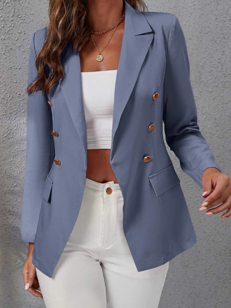 New Classic Winter Blazer’s/Solid Colored Button Up Styled Blazer/Fashion Casual Suit/Slim Fitted Blazers Women.