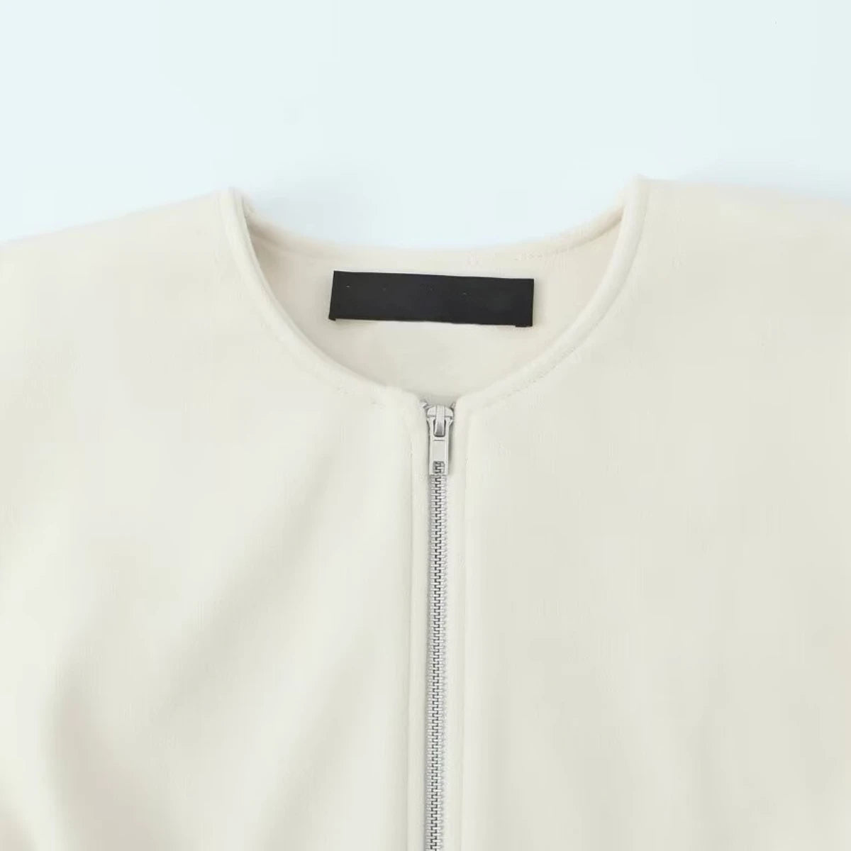 Zip up made Cardigan/ZBZA Blended Bomber Jacket/Round Neck Long Sleeve/Front Zipper Loose Hem Top New Casual Chic Outerwear.