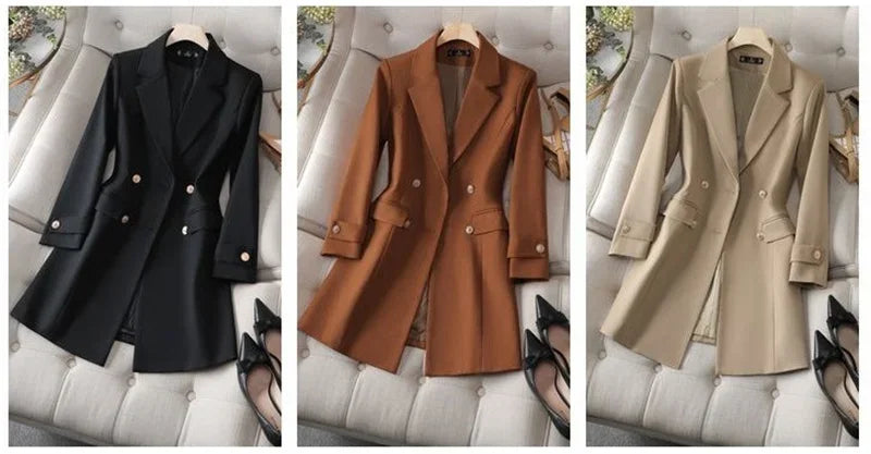 Timeless Elegance Longline Double-Breasted Blazer|Modern Blend Boutique | Elevated Women’s Workwear