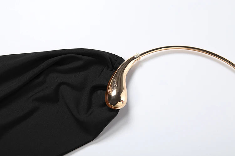 Timeless Elegance Metal Accent Halter Top