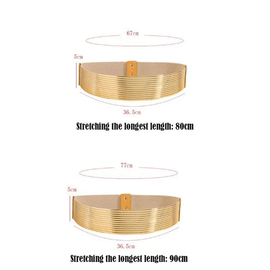 Fashioned Gold Waist Belt/Ladies Golden Buttoning Belt/Tight Waistband Fashion Accessory for Women.