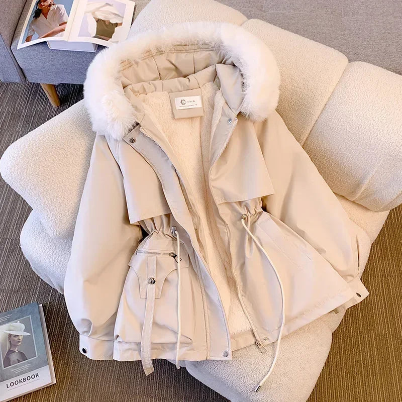 New Winter Women's Down Coat for Women, Slimming Fashionable Down Jacket with Fur Collar for Women Warm Winter Fur-lined Coat (Copy)