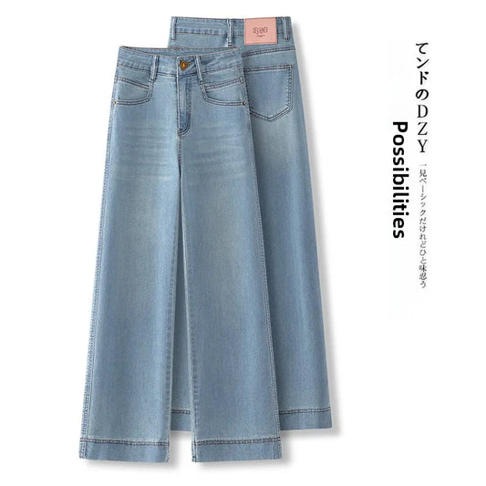 💙 High-Waisted Slim Straight Wide-Leg Jeans | Timeless Everyday Denim