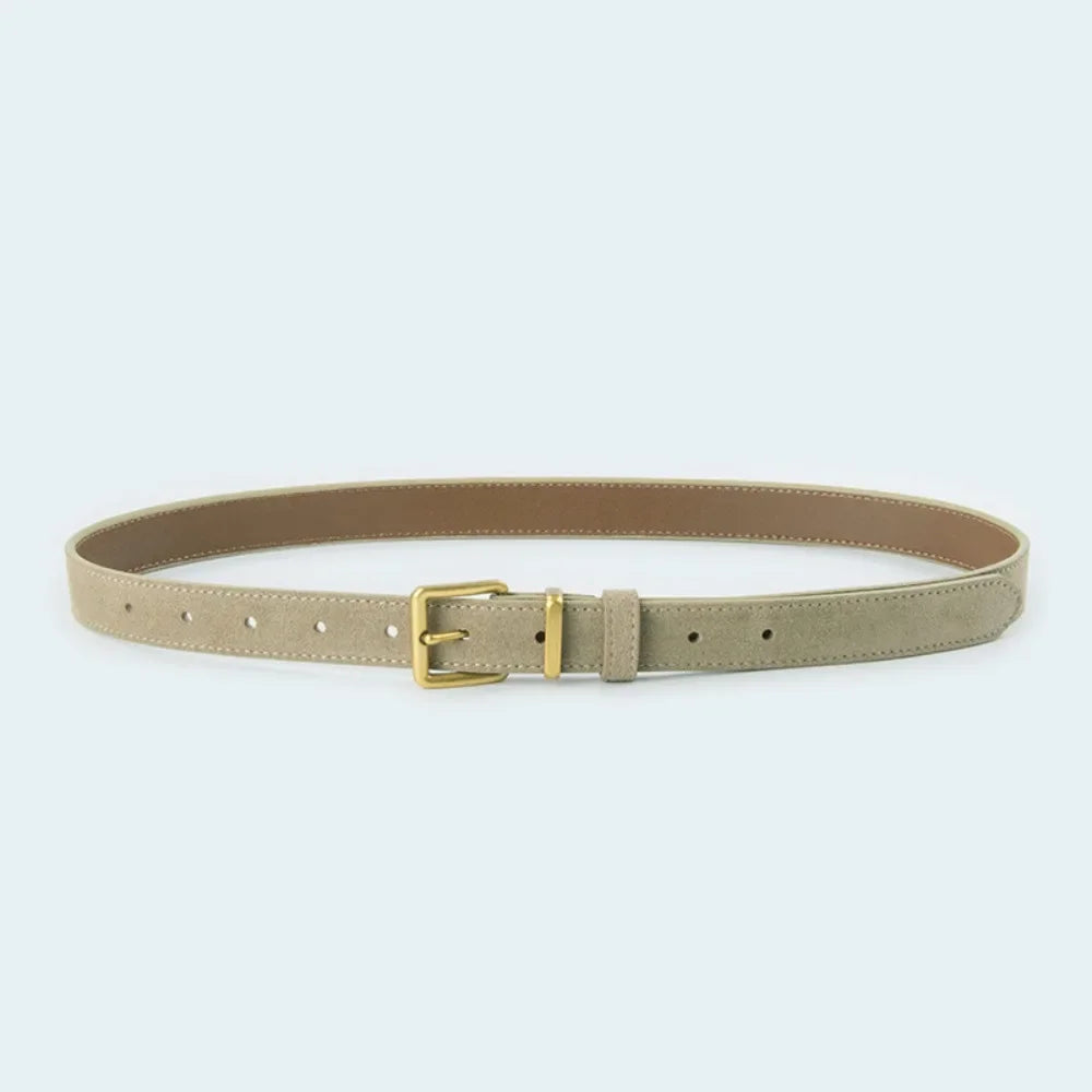 Women Luxury Design Suede Leather Belt Casual Versatile Business Waist Strap Trendy Trouser Dress Belts Gifts