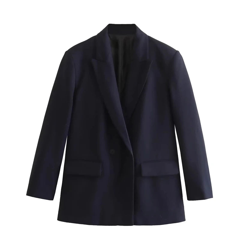 Women’s Plaid Single-Button Blazer – Tailored Notched Collar Jacket | Elegant Office & Casual Chic Outerwear