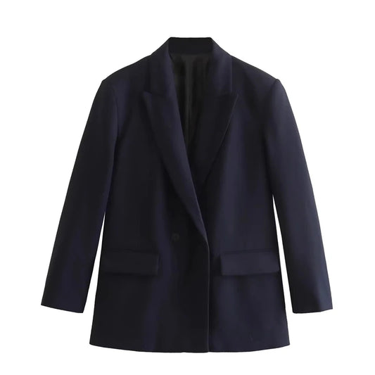 Women’s Plaid Single-Button Blazer – Tailored Notched Collar Jacket | Elegant Office & Casual Chic Outerwear