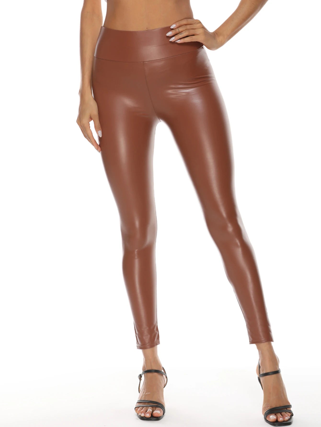 Sexy High waist PU Leather Pants/Black Long Skinny Pencil Pants/Strearwear Trousers Women Clothing Leggings.