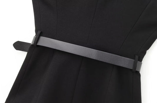 Commense Button Detail/TRZA-Women's Long Waistcoat with Belt, Front Gold Button/Fashion. Women Fashion Vintage Vest/Sleeveless Front Button Female Vest Tops With Belt