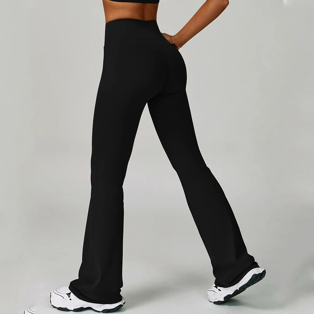 Wide Leg Fitness Yoga Legging Running Pant’s/Tight Bell-bottoms Workout Legging High Waist Push Up Sport Running Yoga Pant’s.