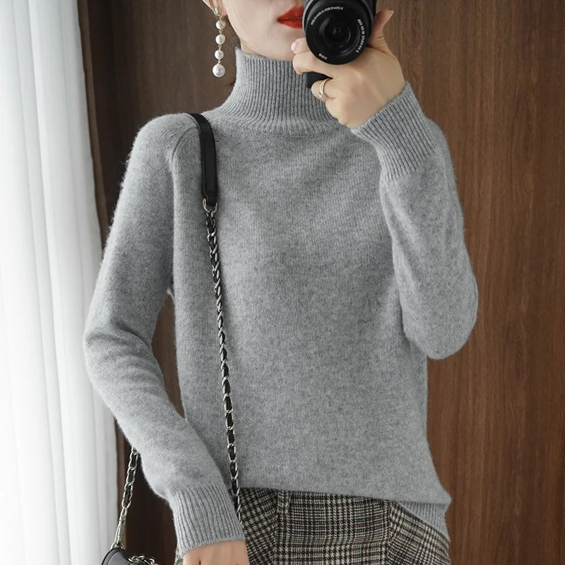 Luxury Soft Knit Long-Sleeve Sweater – Classic Fit in Neutral Tones | Modern Blend Boutique