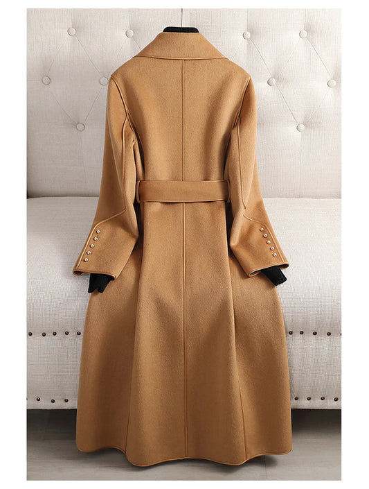 Premium 100% Australian Wool Belted Maxi Coat