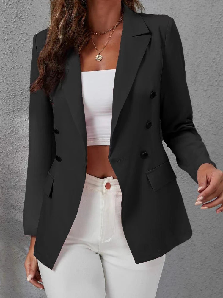 New Classic Winter Blazer’s/Solid Colored Button Up Styled Blazer/Fashion Casual Suit/Slim Fitted Blazers Women.