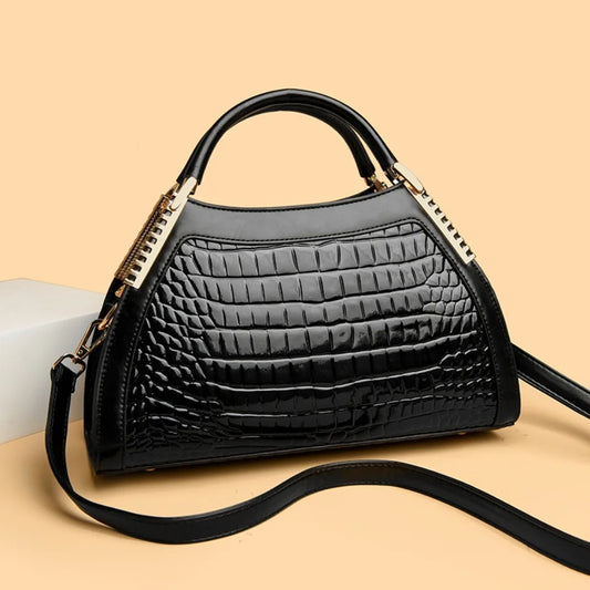 Alligator Patent Leather Shoulder Crossbody Hand Bags for/Luxury Designer Hobos Two Layers Sac.