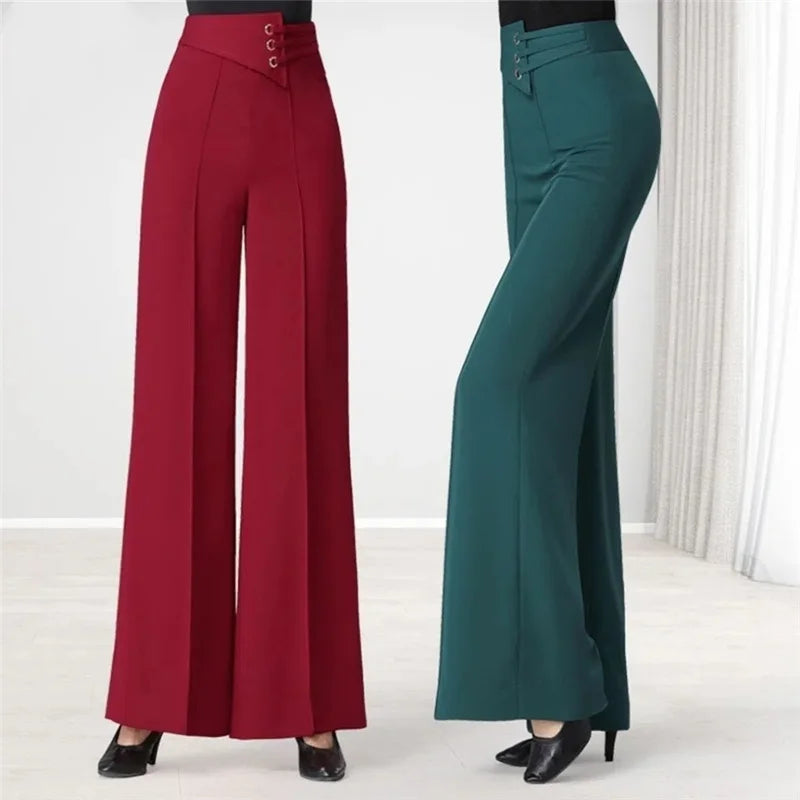 Women's Trousers/New Fashion High Waist Wide Leg Pants/Female Casual Straight Leg Pants.