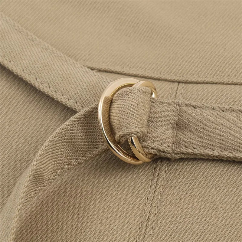 Trendy Vintage Double Pleated Skirt/Sexy Workwear Skirt/Fashion Trend Casual High Waist Wide Waist.