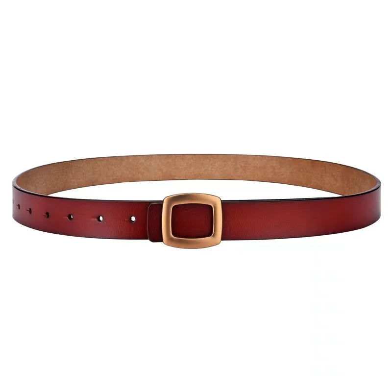 Luxury Genuine Leather Belt’s/Designer Jeans Belt/Female Waistband Fashion/Square Metal Buckle Belt.