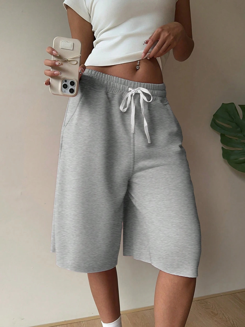 Casual Loose Fitted Knitted Short’s/Gray Pocketed Fashion Quality Sport’s/Gym Workout Pant’s Streetwear.