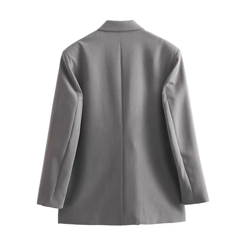 Women’s Plaid Single-Button Blazer – Tailored Notched Collar Jacket | Elegant Office & Casual Chic Outerwear