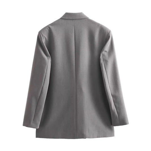Women’s Plaid Single-Button Blazer – Tailored Notched Collar Jacket | Elegant Office & Casual Chic Outerwear