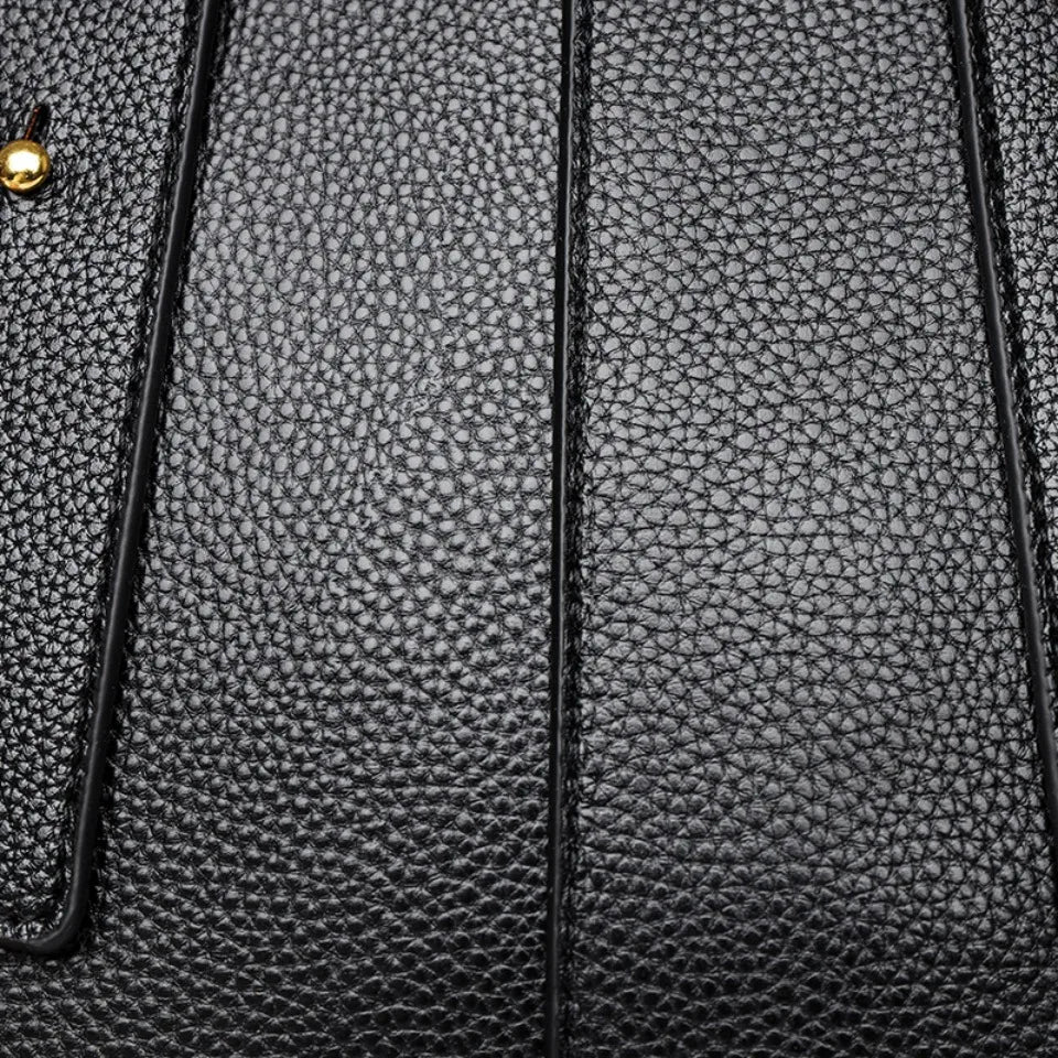 Timeless Black Leather Tote & Crossbody Bag for Everyday Style