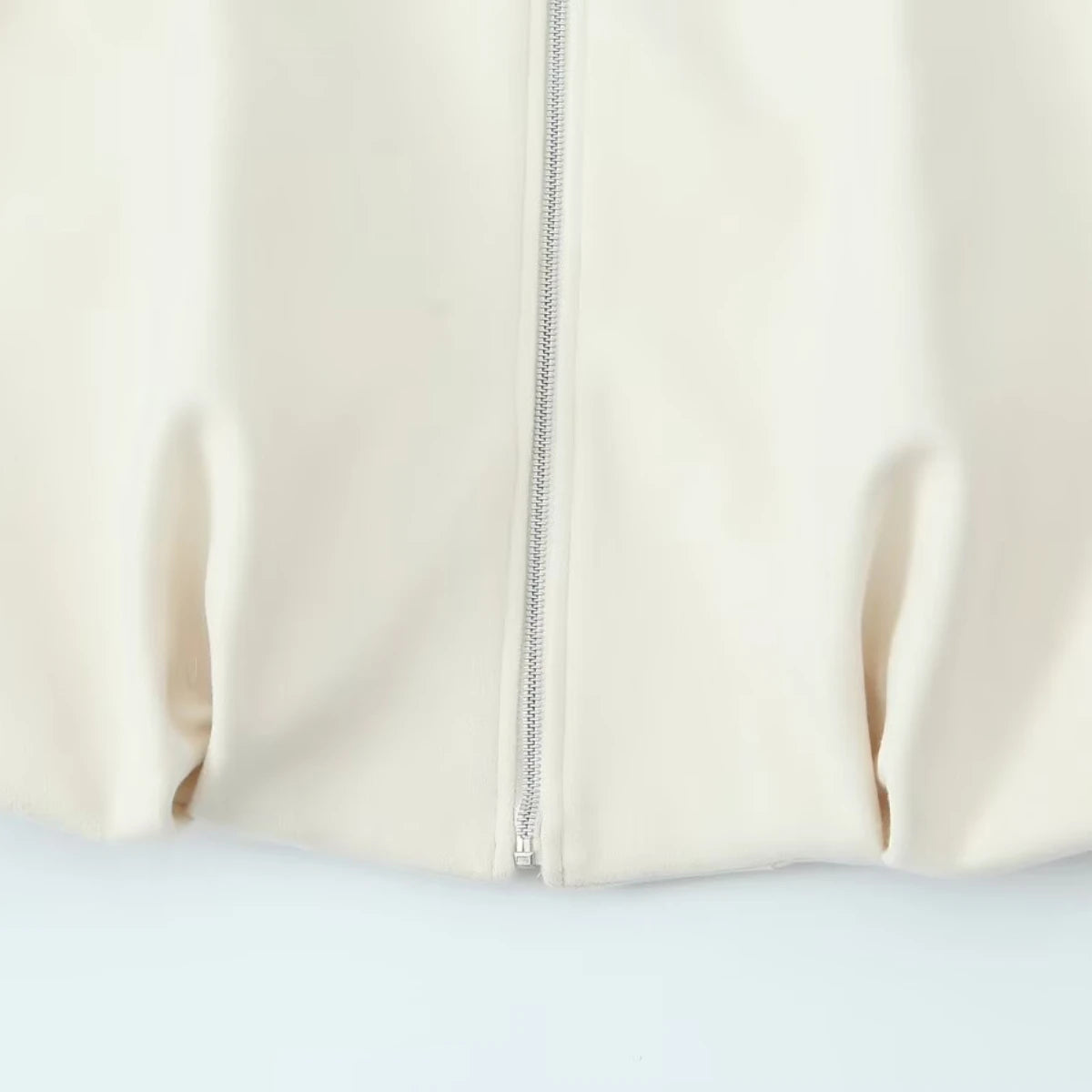 Zip up made Cardigan/ZBZA Blended Bomber Jacket/Round Neck Long Sleeve/Front Zipper Loose Hem Top New Casual Chic Outerwear.