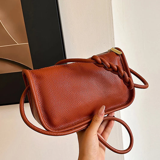 Modern Blend Boutique™ | Luxe Genuine Cowhide Leather Crossbody Bag – Premium Braided Strap Shoulder Purse for Women