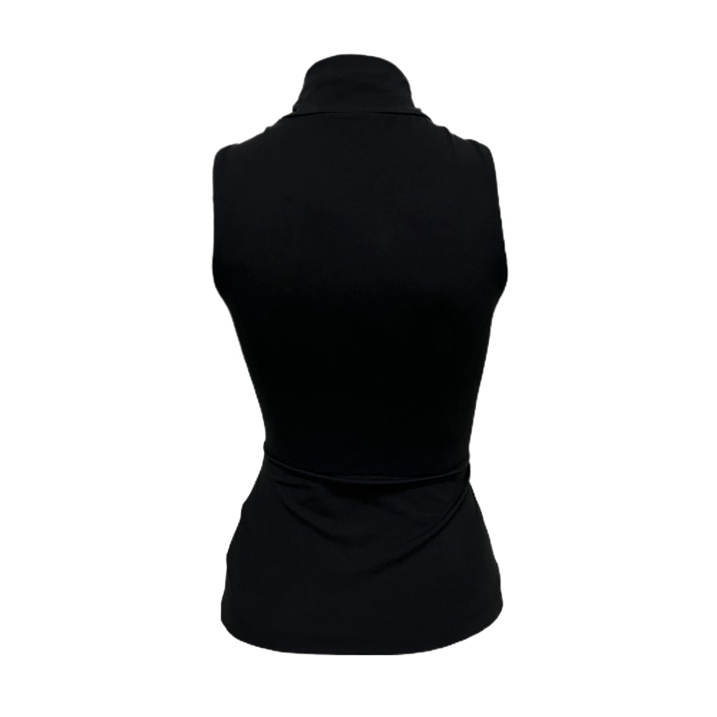 Halter Top Twist, with fitted ring pleated tank top! Colar turtleneck figure. Solid fixed texture, Sleeveless.