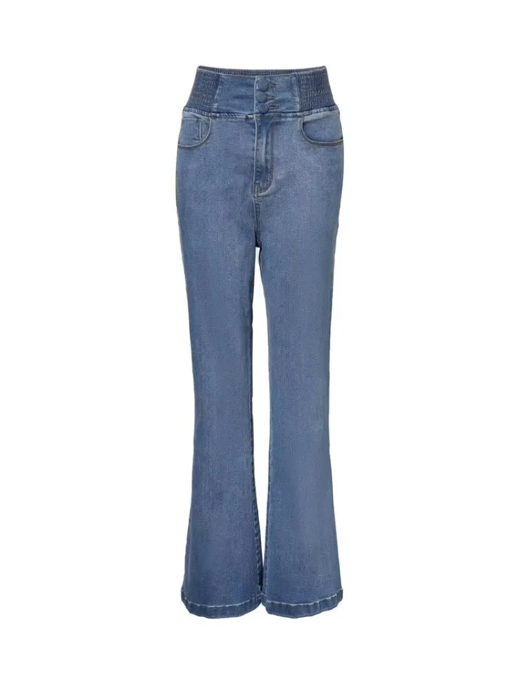 Fashioned  High Waist Jeans/Women Elastic Skinny Denim Pants/Y2K Trousers Shaping Butt Lift Slim-fit Jeans Black.
