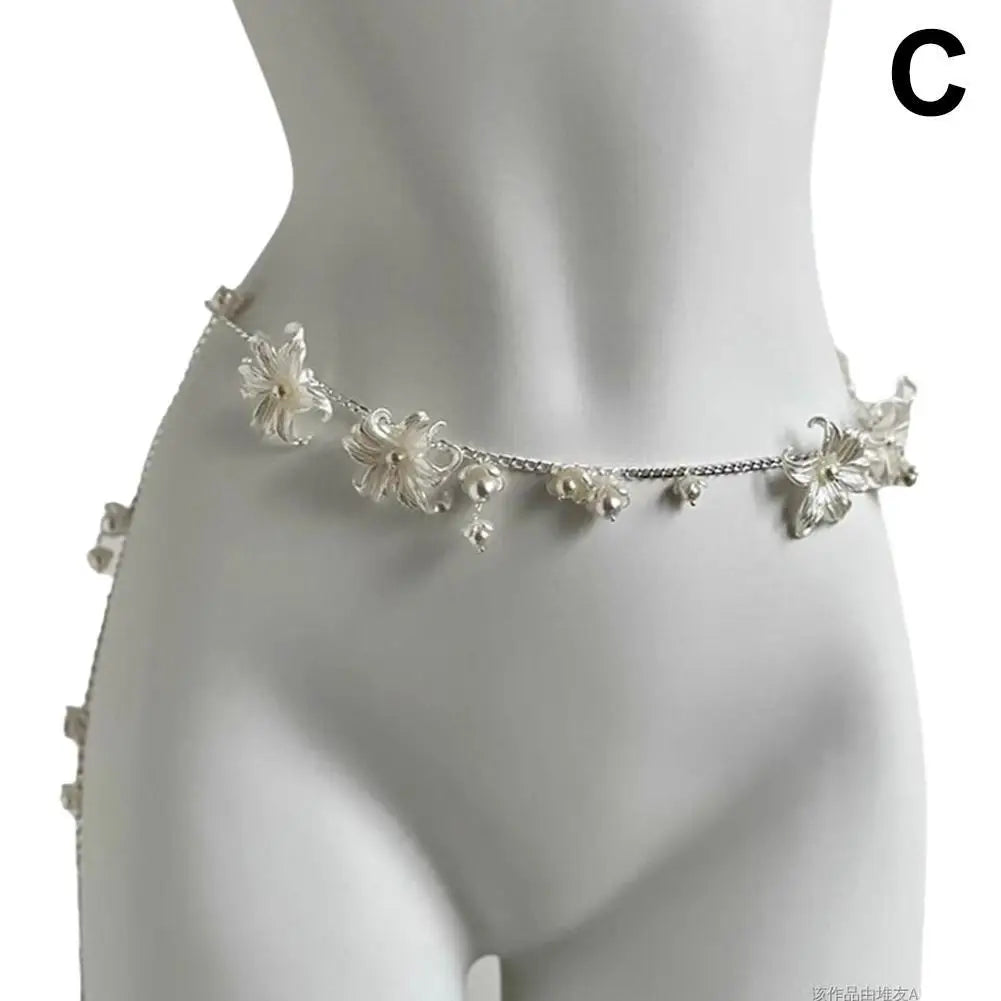 Retro Multilayer Pearl Belt/Waist Chain Belt For Women/Stylish Body Jewelry Accessories.
