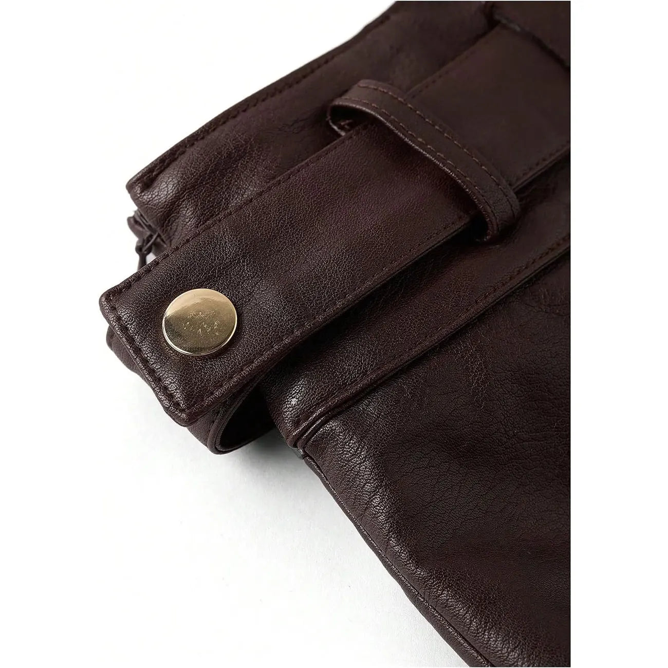Women’s Belted Faux Leather A-Line Mini Skirt