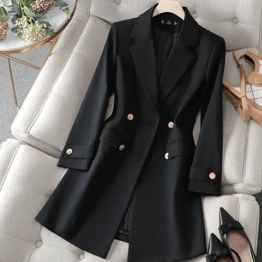Timeless Elegance Longline Double-Breasted Blazer|Modern Blend Boutique | Elevated Women’s Workwear