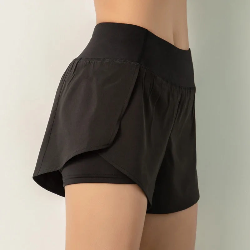 Ruffled Styled Sportswear/Double-Deck Running Short’s/Yoga Bottoms Summer Gym Fitness Training Jogging Short’s.