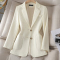 Fashion Solid V~Neck Blazer for Women/Commuter Casual Elegant Single-breasted Blazer.High Stretched Slim Fitted Blazer.