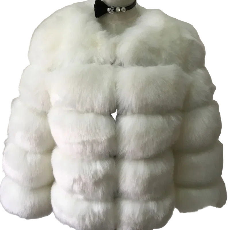 Faux Fur Coat’s For Winter/Women Short Coat Y2k Warm Furry Outerwear/O~Neck Knitted Puffy Warm Coat’s.