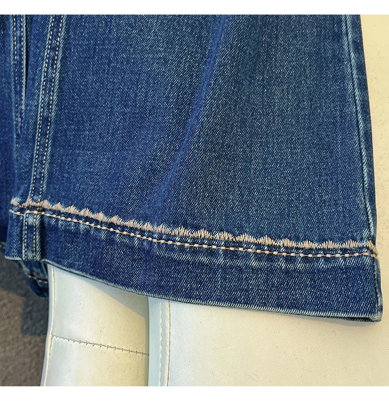 Luxury High-Waist Wide-Leg Denim Jeans with Boho Scarf Tie & Beaded Drawstring | Modern Blend Boutique