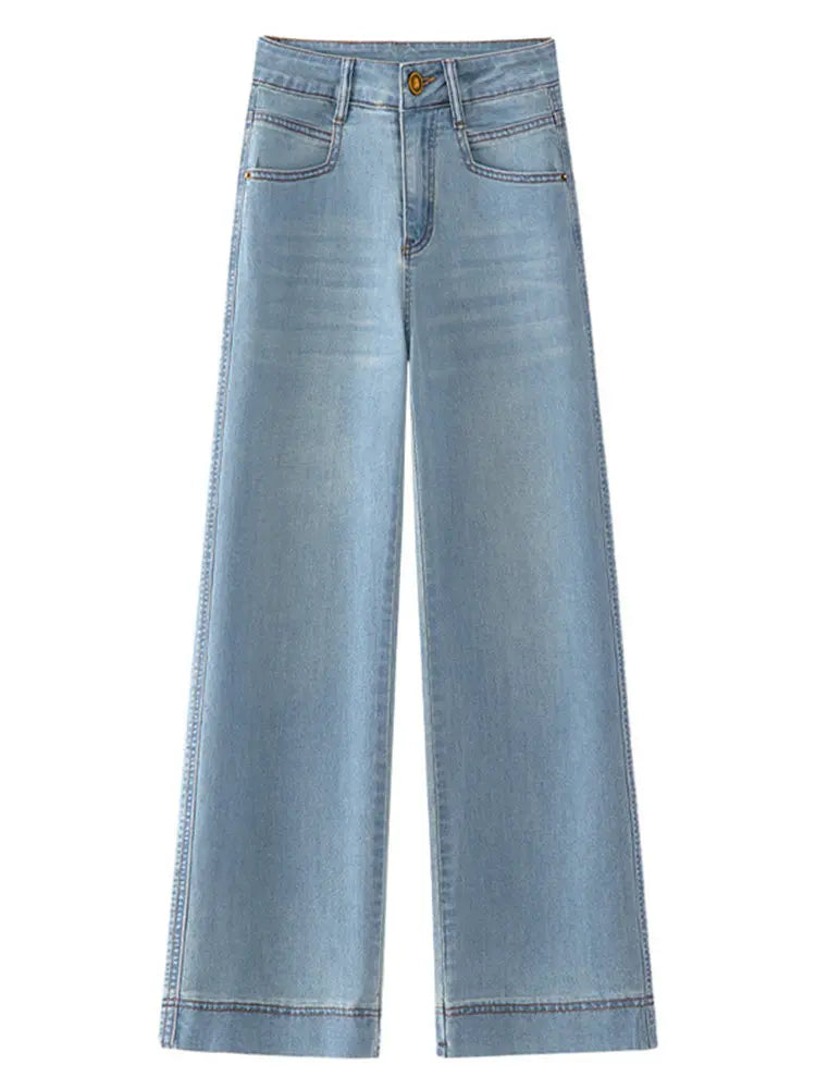 💙 High-Waisted Slim Straight Wide-Leg Jeans | Timeless Everyday Denim