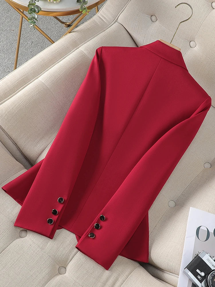 Women’s Tailored Slim Fit Blazer Jacket – Elegant Single Button Office Blazer for Business & Chic Workwear | Modern Blend Boutique