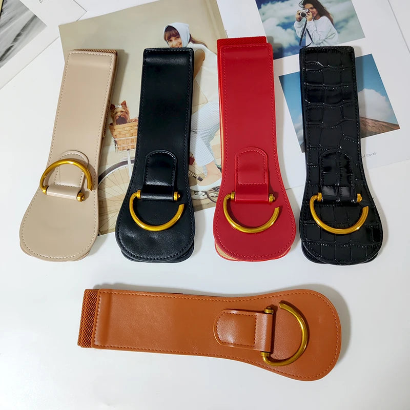 High Quality Luxury Female Waist/Stretch Cummerbunds Black Elastic/Corset Belt Big Dress Waistband.